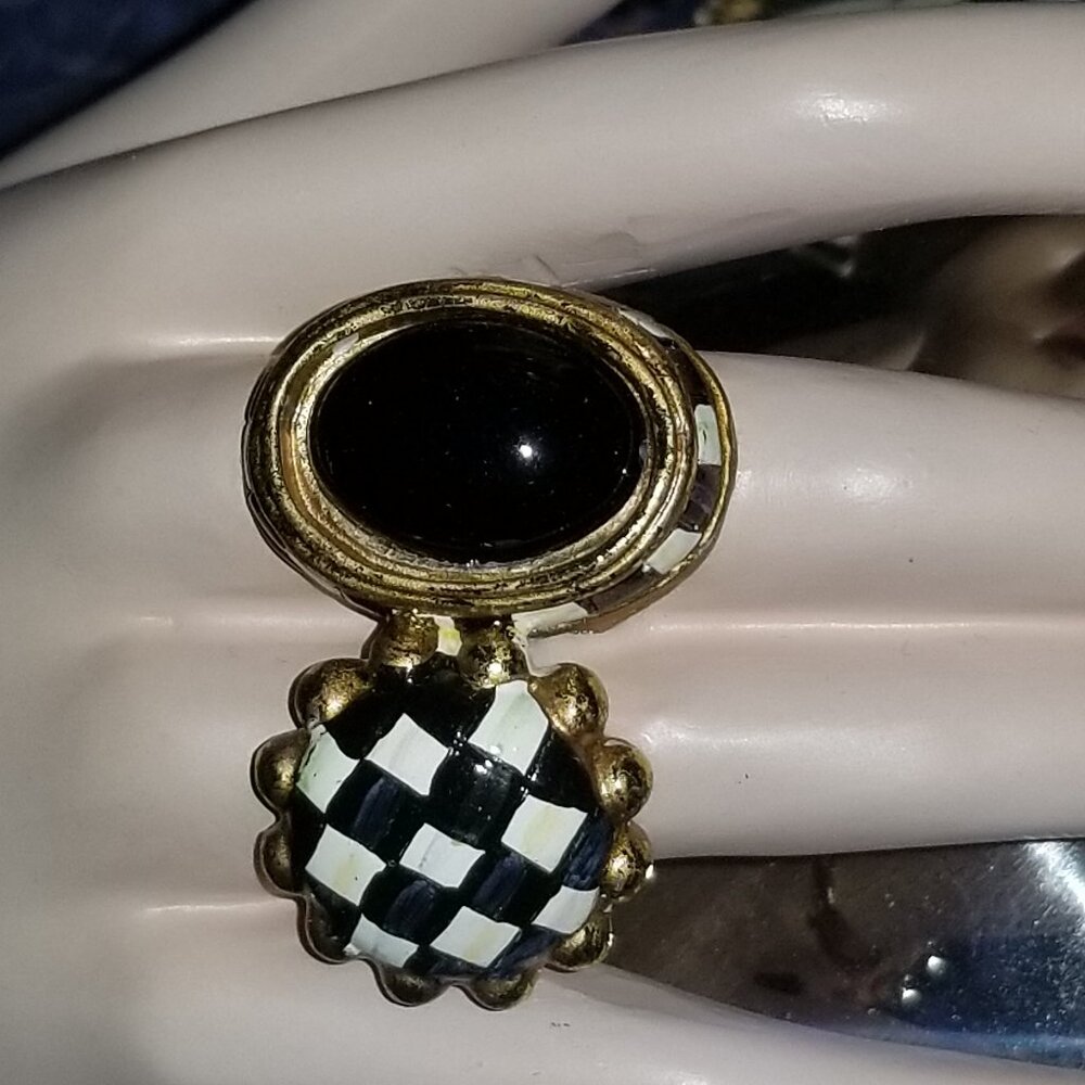 RARE MACKENZIE CHILDS FORTUNE TELLER HALLOWEEN FALL COURTLY CHECK DISPLAY DECOR - Picture 7 of 16